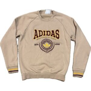 Adidas Originals 50 Years Anniversary Sweatshirt Mens Small Tan Burgundy